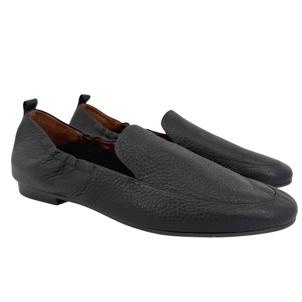 Vionic Amora Faux Fur Lining Leather Slip-on Loafer Flat Shoes in Black Size 11